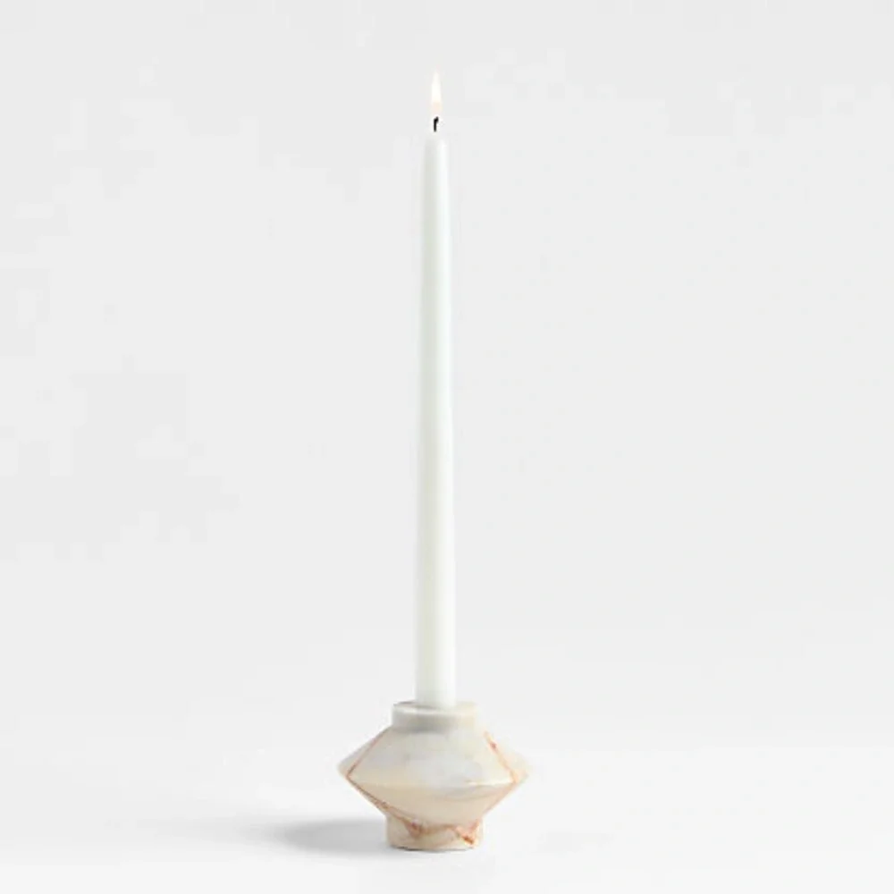 New! Crate&Barrel Ivory Pinkie Marble Candle Holder